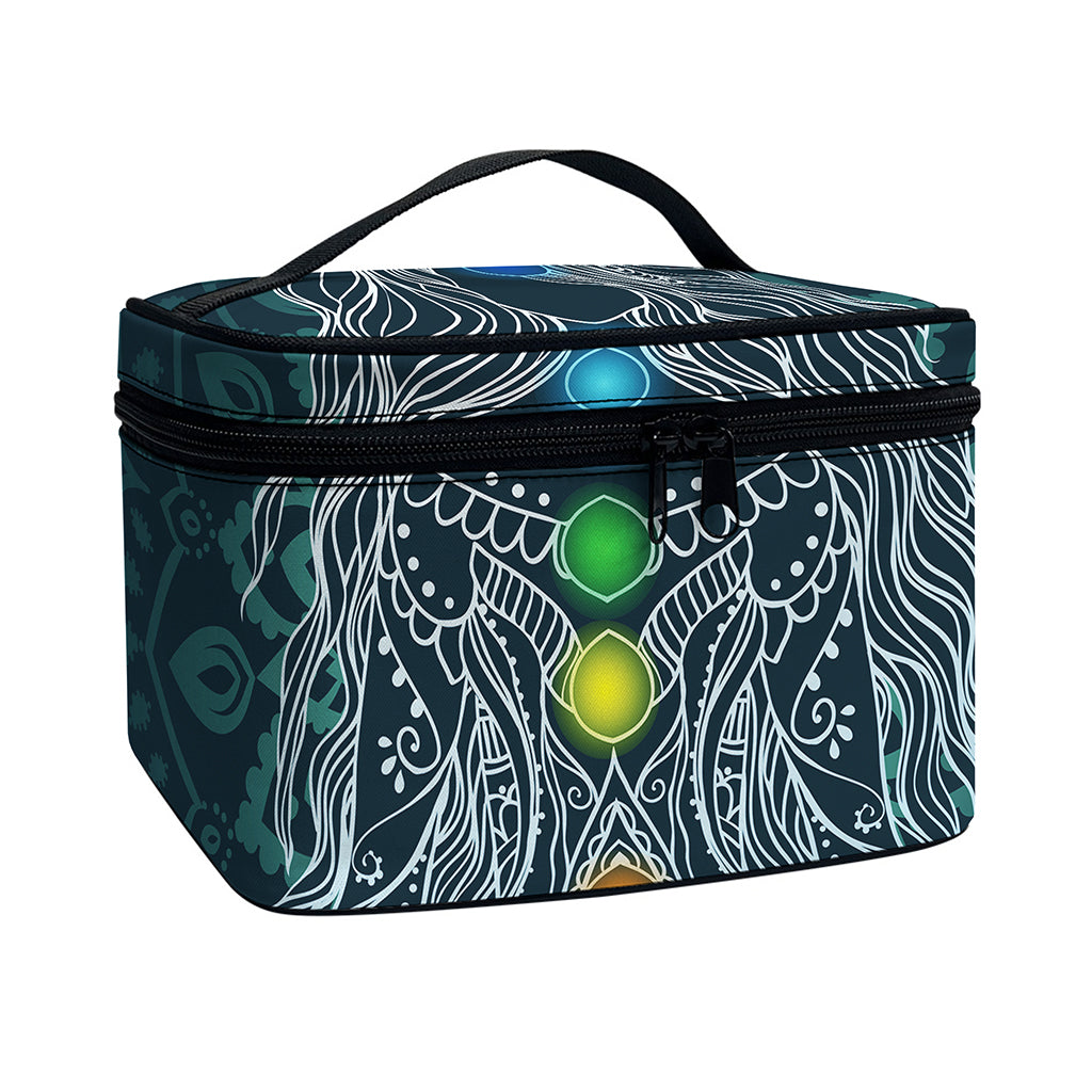 Bohemian Seven Chakras Print Travel Makeup Bag