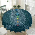 Bohemian Seven Chakras Print Waterproof Round Tablecloth