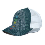 Bohemian Seven Chakras Print White Mesh Trucker Cap
