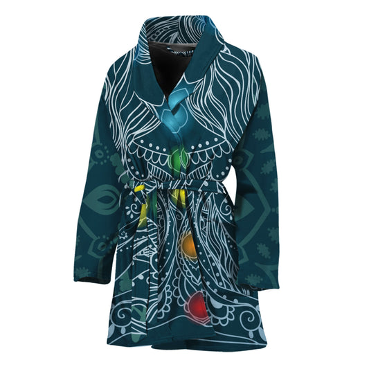 Bohemian Seven Chakras Print Women's Bathrobe