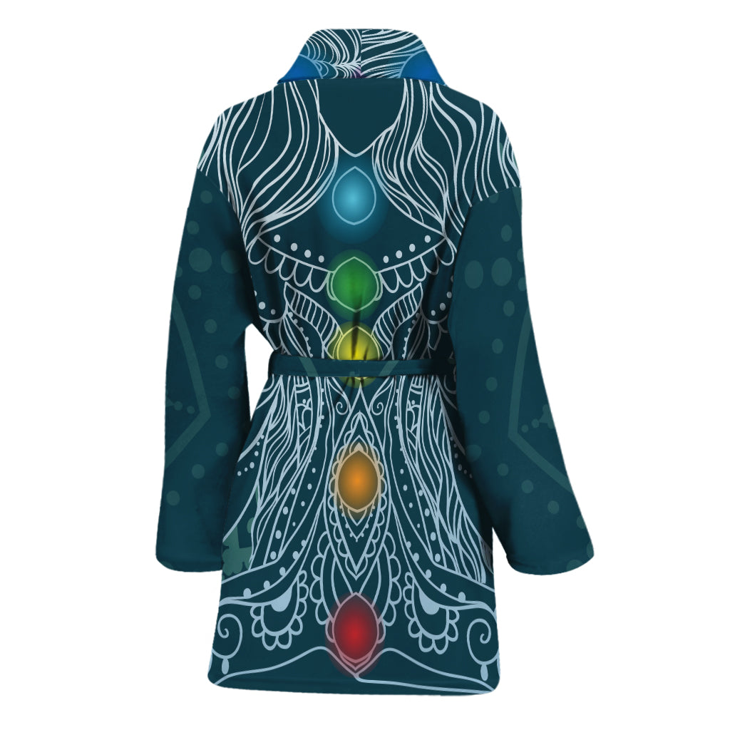 Bohemian Seven Chakras Print Women's Bathrobe