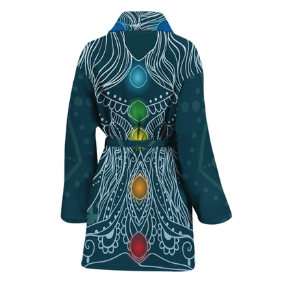 Bohemian Seven Chakras Print Women's Bathrobe