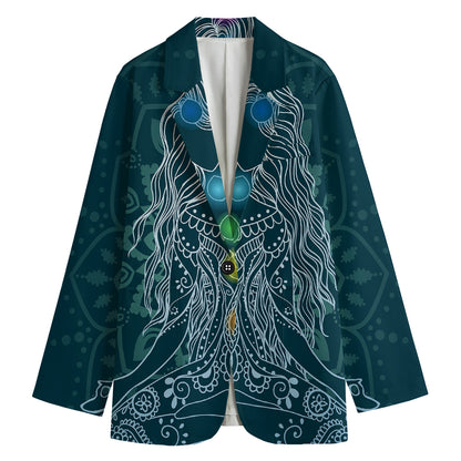 Bohemian Seven Chakras Print Women's Blazer