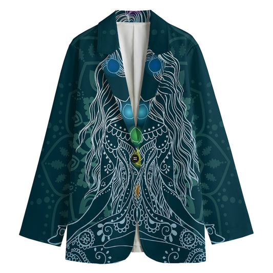 Bohemian Seven Chakras Print Women's Blazer