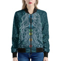 Bohemian Seven Chakras Print Women's Bomber Jacket