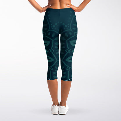Bohemian Seven Chakras Print Women's Capri Leggings