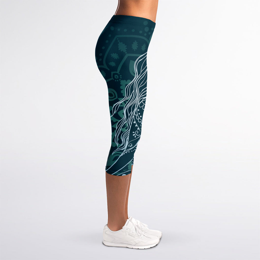 Bohemian Seven Chakras Print Women's Capri Leggings