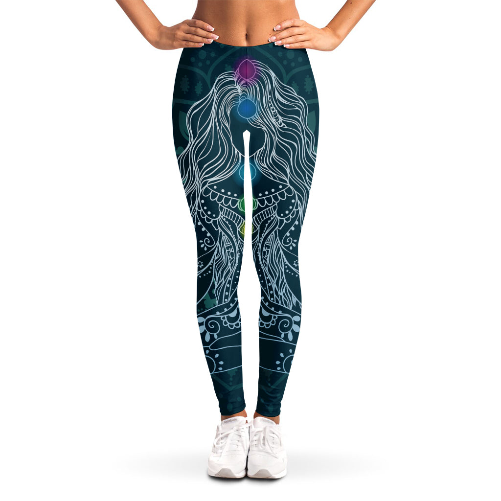 Bohemian Seven Chakras Print Women's Leggings