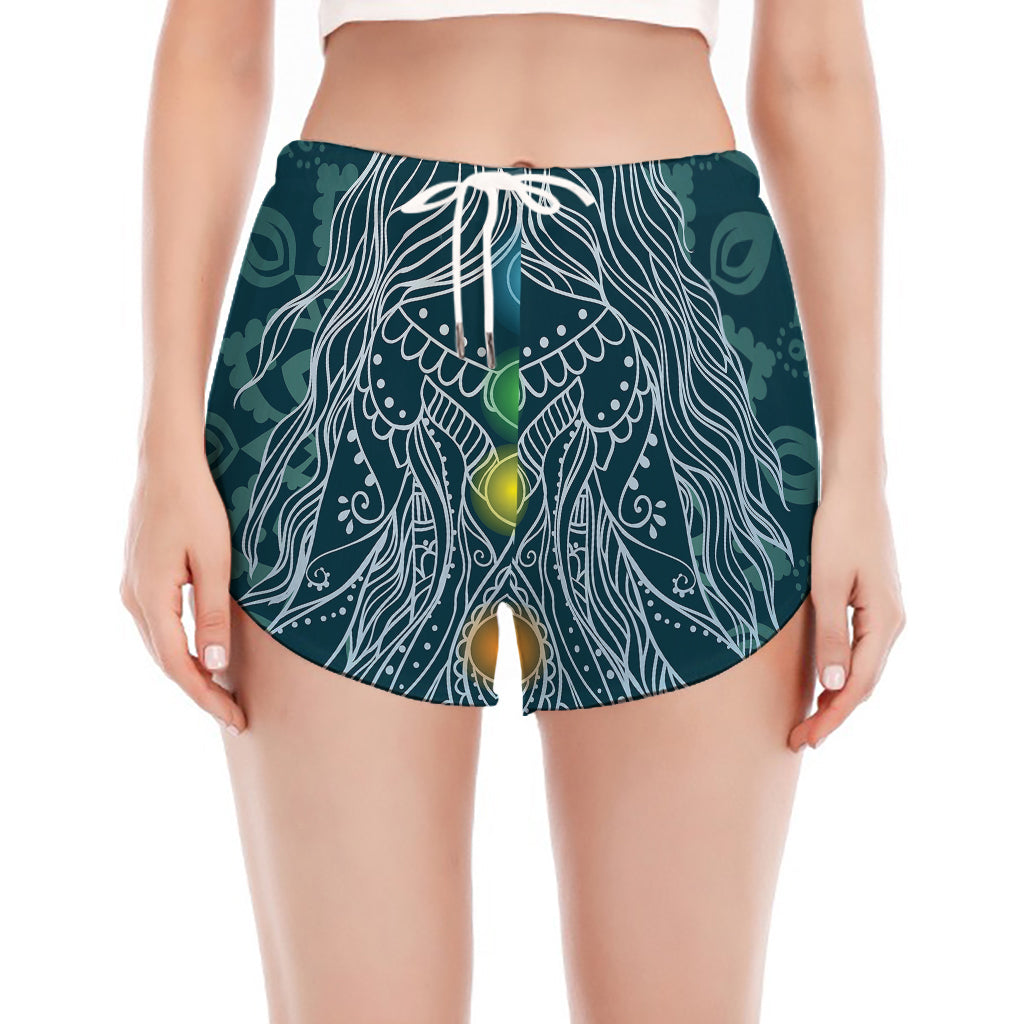 Bohemian Seven Chakras Print Women's Split Running Shorts