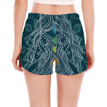 Bohemian Seven Chakras Print Women's Split Running Shorts
