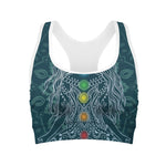 Bohemian Seven Chakras Print Women's Sports Bra