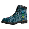 Bohemian Seven Chakras Print Padded Collar Lace Up Boots