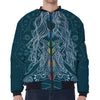 Bohemian Seven Chakras Print Zip Sleeve Bomber Jacket