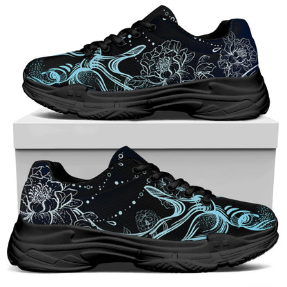 Bohemian Spiritual Deer Print Black Chunky Shoes