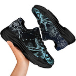 Bohemian Spiritual Deer Print Black Chunky Shoes