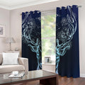 Bohemian Spiritual Deer Print Dimout Grommet Curtains