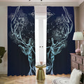 Bohemian Spiritual Deer Print Dimout Pencil Pleat Curtains