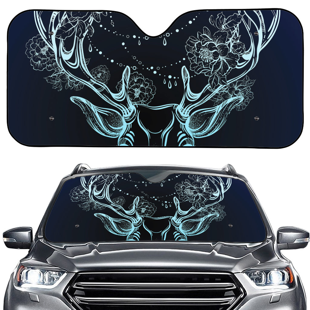 Bohemian Spiritual Deer Print Car Windshield Sun Shade