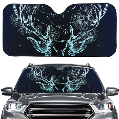 Bohemian Spiritual Deer Print Car Windshield Sun Shade
