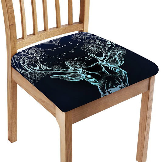 Bohemian Spiritual Deer Print Chair Cushion Cover