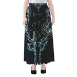 Bohemian Spiritual Deer Print Chiffon Maxi Skirt