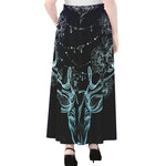 Bohemian Spiritual Deer Print Chiffon Maxi Skirt