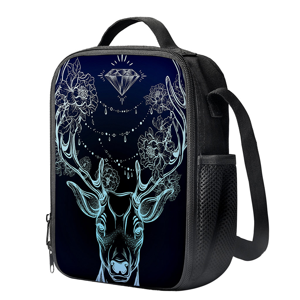 Bohemian Spiritual Deer Print Crossbody Lunch Bag