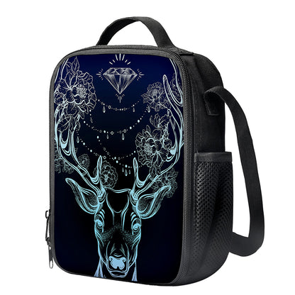 Bohemian Spiritual Deer Print Crossbody Lunch Bag