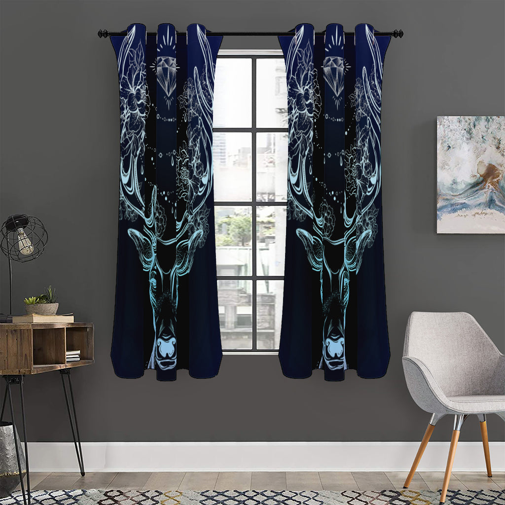 Bohemian Spiritual Deer Print Curtain