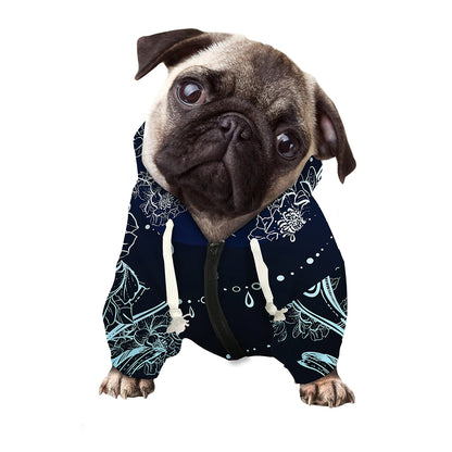Bohemian Spiritual Deer Print Dog Zip Up Hoodie