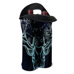 Bohemian Spiritual Deer Print Double Neoprene Wine Tote
