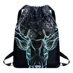 Bohemian Spiritual Deer Print Drawstring Backpack