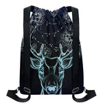 Bohemian Spiritual Deer Print Drawstring Backpack