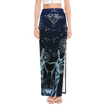 Bohemian Spiritual Deer Print High Slit Maxi Skirt