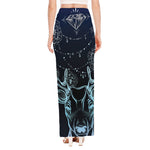 Bohemian Spiritual Deer Print High Slit Maxi Skirt