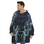 Bohemian Spiritual Deer Print Hoodie Blanket