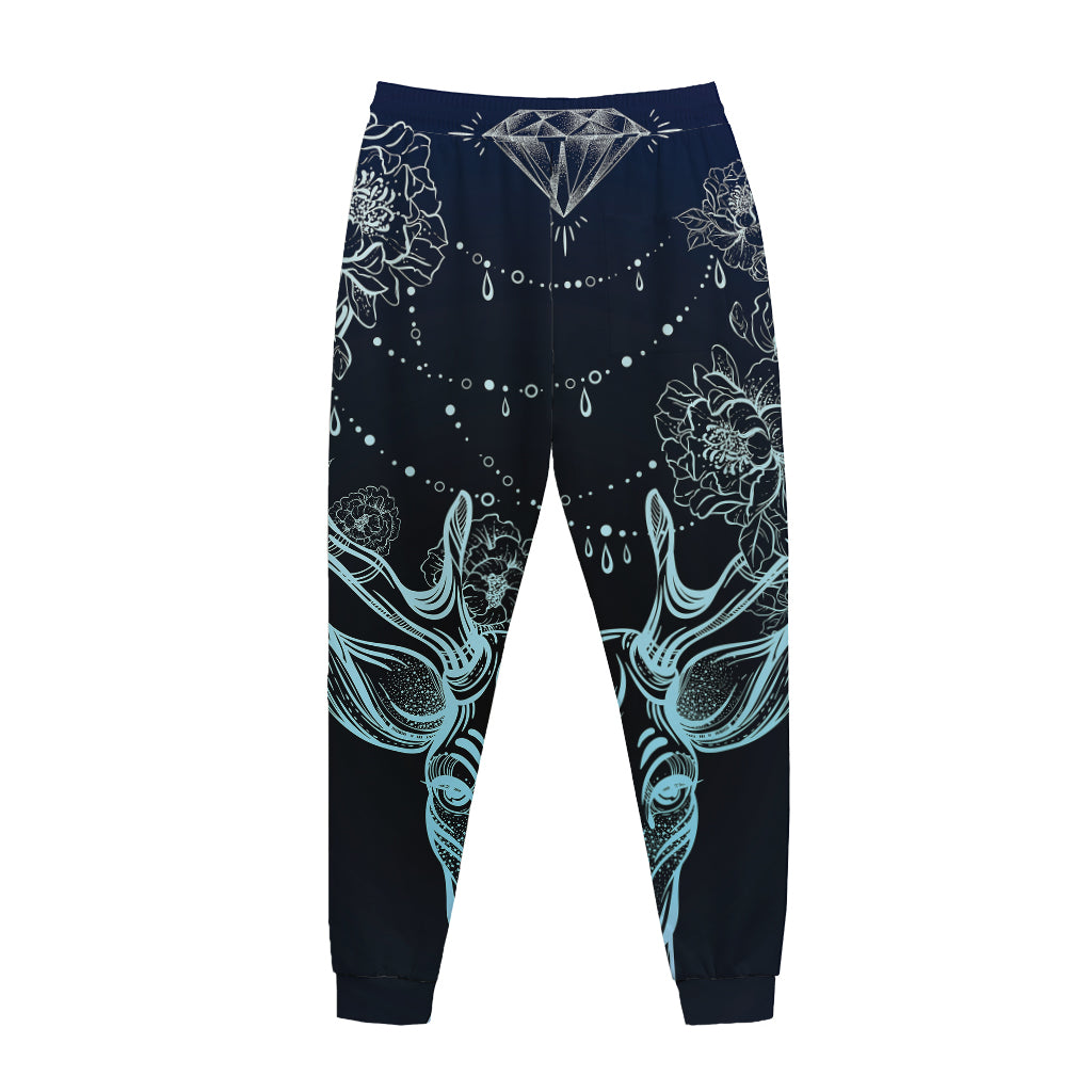 Bohemian Spiritual Deer Print Jogger Pants