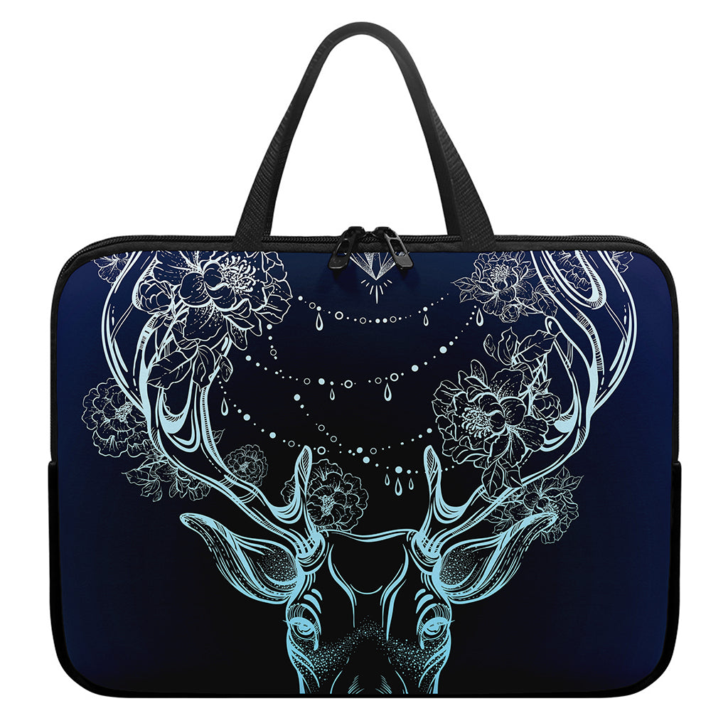 Bohemian Spiritual Deer Print Laptop Sleeve With Handle