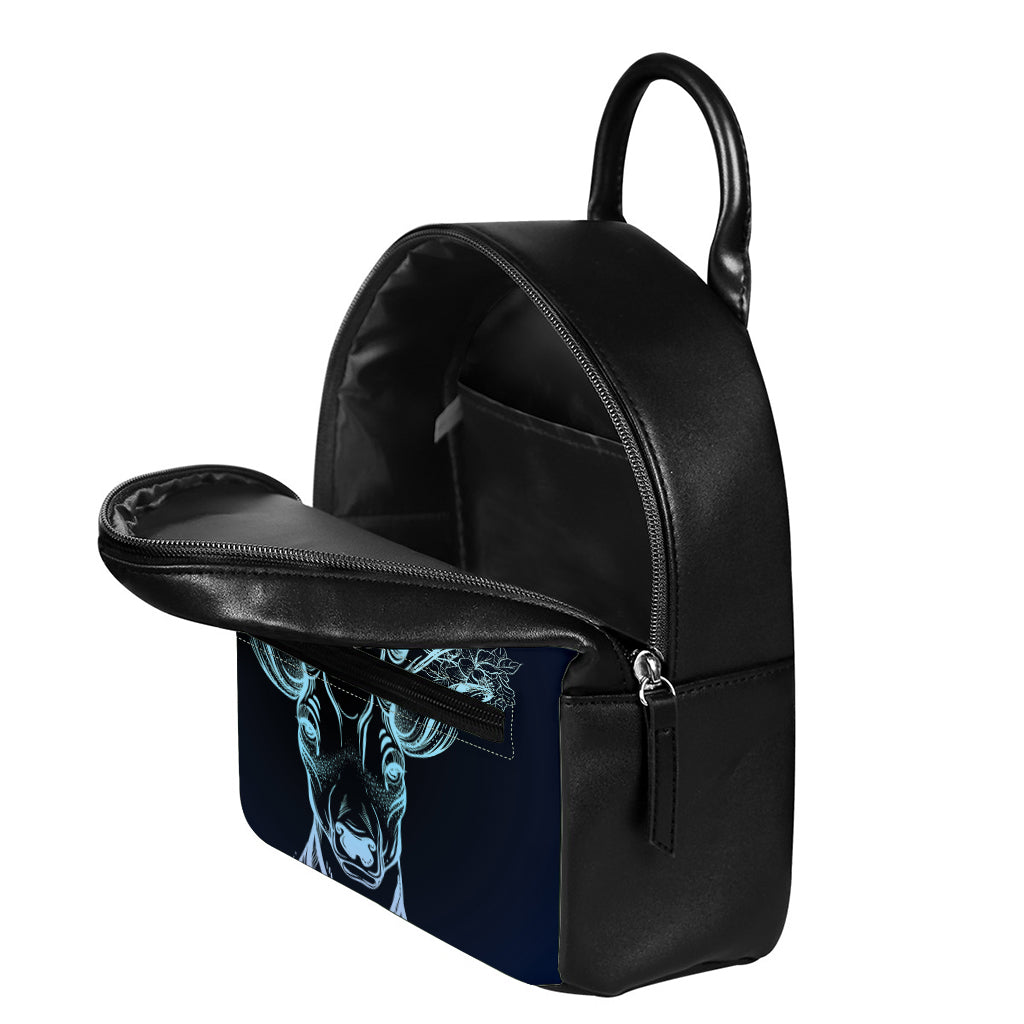 Bohemian Spiritual Deer Print Leather Backpack
