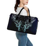Bohemian Spiritual Deer Print Leather Duffle Bag