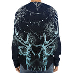Bohemian Spiritual Deer Print Long Sleeve Baseball Jersey