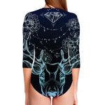 Bohemian Spiritual Deer Print Long Sleeve Swimsuit