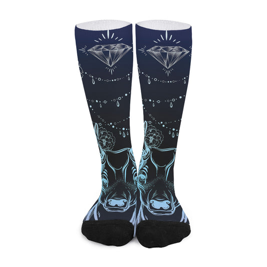 Bohemian Spiritual Deer Print Long Socks