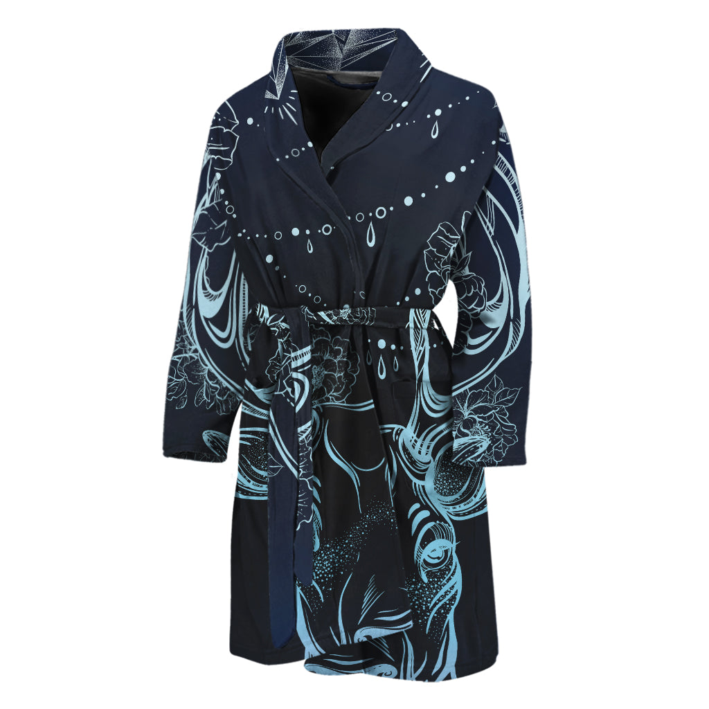 Bohemian Spiritual Deer Print Men's Bathrobe