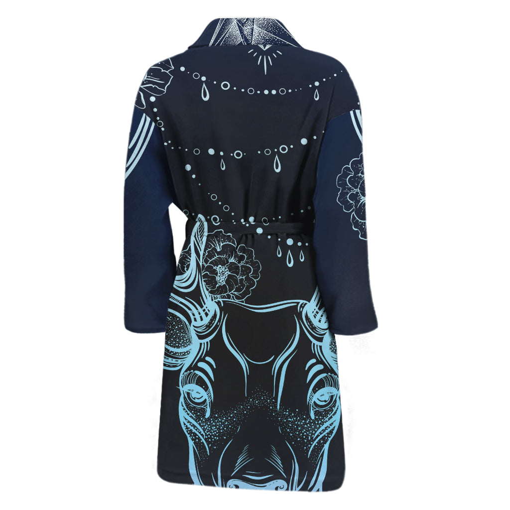 Bohemian Spiritual Deer Print Men's Bathrobe