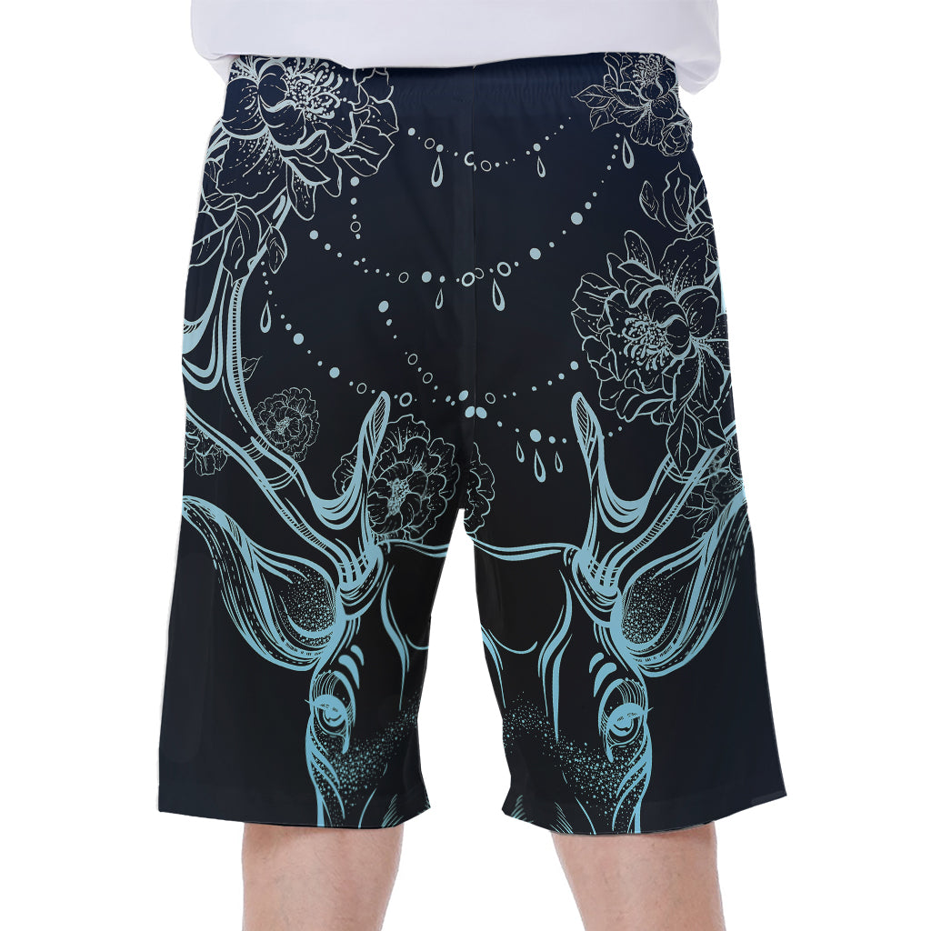 Bohemian Spiritual Deer Print Men's Beach Shorts