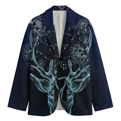 Bohemian Spiritual Deer Print Men's Cotton Blazer