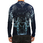 Bohemian Spiritual Deer Print Men's Long Sleeve Rash Guard
