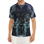 Bohemian Spiritual Deer Print Men's Short Sleeve Rash Guard