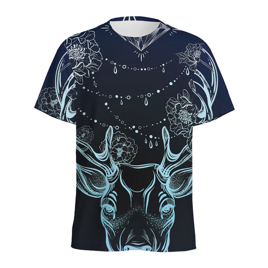 Bohemian Spiritual Deer Print Men's Sports T-Shirt